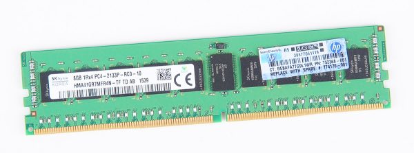 HP 8GB 1Rx4 PC4-2133P-R / PC4-17000R DDR4 Registered Server-RAM Modul REG ECC - 752368-081 / 774170-001